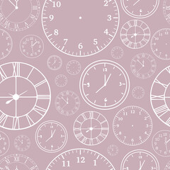 Stylish beautiful clock vector pattern. Time, watch, schedule, business, management, plan, work and urgency concept. Vector illustration