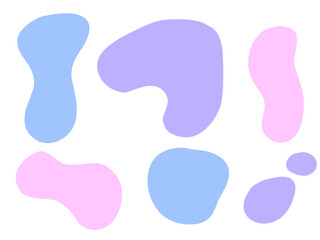 Color liquid blob shapes, Colorful pastel vector organic random forms, fluid silhouette, simple smooth ink stain. Highlight for social media stories