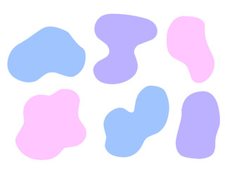 Color liquid blob shapes, Colorful pastel vector organic random forms, fluid silhouette, simple smooth ink stain. Highlight for social media stories