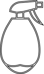 Spray bottle black flat vector icon, Cleaning spray bottle vector silhouette, modern clean and Fresh sanitizing product design, Useful for various applications like household template elements,