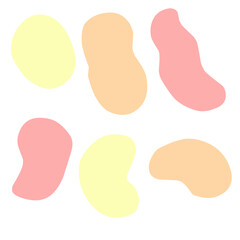 Color liquid blob shapes, Colorful pastel vector organic random forms, fluid silhouette, simple smooth ink stain. Highlight for social media stories