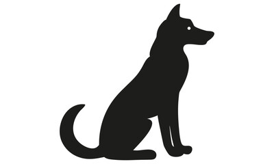 Elegant Silhouette of a Sitting Dog A Vector Graphic Design