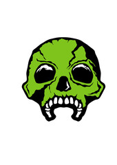 tete de mort crane halloween dessin gueule ouverte