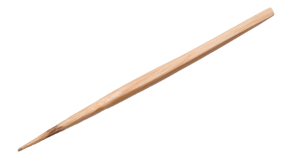 Exploring the elegance of a handcrafted wooden skewer, showcasing its smooth lines and natural grain in the warm light of a sunlit kitchen.