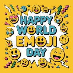 World emoji day vector illustration for international emoji day .