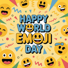 World emoji day vector illustration for international emoji day .