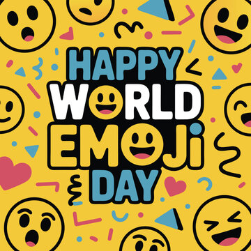Naklejki World emoji day vector illustration for international emoji day .