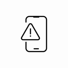 smartphone warning icon sign vector