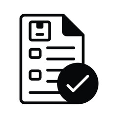 Delivery confirmation paper icon designed in glyph style