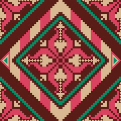 fabric florals pattern pixel geometric flat design