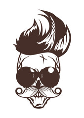 tete de mort hipster coiffure moustache lunette punk