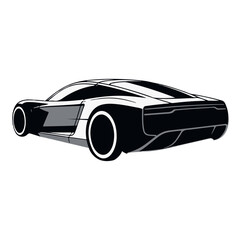 Obraz premium Black Car Vector Illustration with White Windows on White Background | Created Using AI Tools