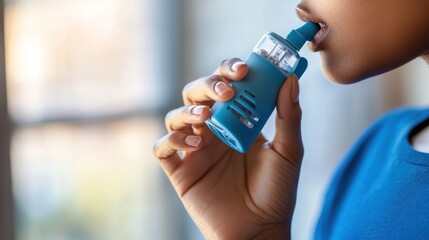 Person using inhaler