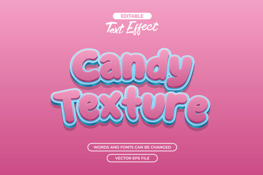 Candy editable text effect with cute effect and pink background