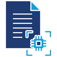 Optical Character Recognition Flat Blue Icon