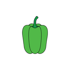 green pepper isolated on white