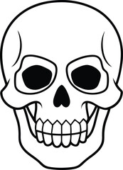 Minimal Skull Line Art – Clean Human Skull Vector Illustration