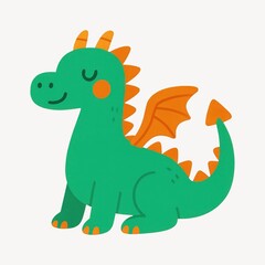 Naklejka premium Cute cartoon dragon illustration.