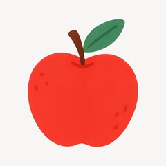 Fototapeta premium Vibrant red apple illustration
