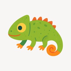 Fototapeta premium Colorful cartoon chameleon illustration.