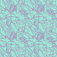 Geometric Crystal Formation on Teal Surface Pattern Background