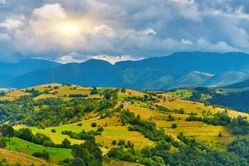 Rolling Hills Mountain Village Landscape