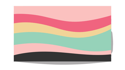 Illustration of layered pastel colored wavy bands with a black band at the bottom edge of the image