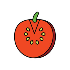 red tomato isolated on white