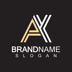 Alphabet Letters  AK or KA logo design template