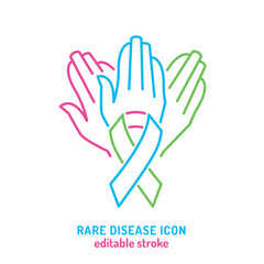 Rare disease awareness icon. Editable vector illustration