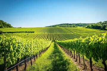 Vineyard harvesting event organic countryside nature photography lush green environment wide-angle view sustainable agriculture concept for seo impact