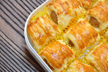 A close-up shot of several Nastar, a popular Indonesian pastry.
