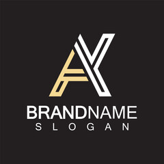 Alphabet Letters  AK or KA logo design template