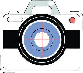 Modern abstract camera illustration with target focus and clean geometric design