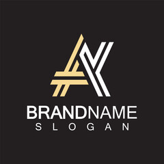 Alphabet Letters  AK or KA logo design template
