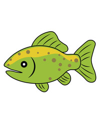 Green Spotted Fish Cartoon