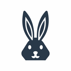 Obraz premium Bunny Silhouette Minimal Rabbit Head Logo Vector.