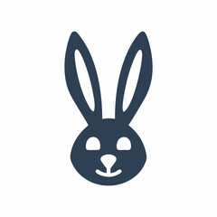 Obraz premium Bunny Silhouette Minimal Rabbit Head Logo Vector.