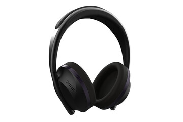 Modern, Sleek Black Over Ear Headphones - Premium High Quality Wireless Audio Gear, Active Noise Canceling Isolated on Transparent PNG HD Background for Music, Studio, Tech Visuals Graphic Element.