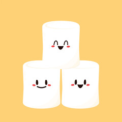 marshmallow mascot vector. marshmallow character design.