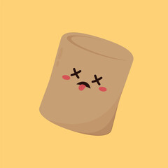 Charred marshmallow. Marshmallow Burnt. Marshmallow character isolated vector.