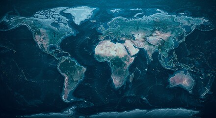 Global Perspective: A Stunning Aerial View of Earth's Continents and Oceans