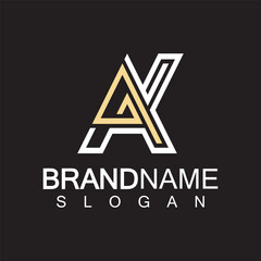 Alphabet Letters  AK or KA logo design template