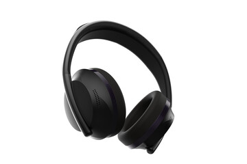 Modern, Sleek Black Over Ear Headphones - Premium High Quality Wireless Audio Gear, Active Noise Canceling Isolated on Transparent PNG HD Background for Music, Studio, Tech Visuals Graphic Element.