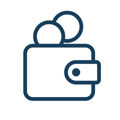 Minimalist Wallet and Coins Icon. Financial Vector Illustration
