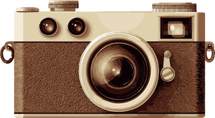Retro camera vector in sepia palette