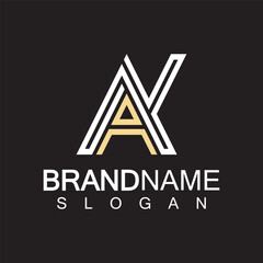 Alphabet Letters  AK or KA logo design template