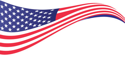 Obraz premium Waving american flag illustration with red and white stripes and blue field with white stars
