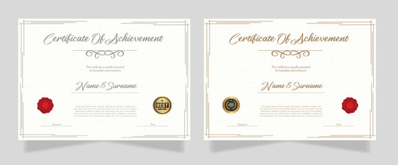 Elegant certificate template with classic vintage frame pattern stock illustration