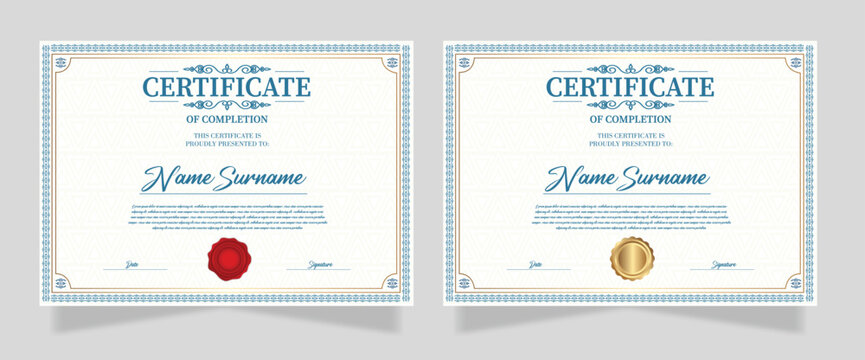 Vintage design template of certificate or diploma